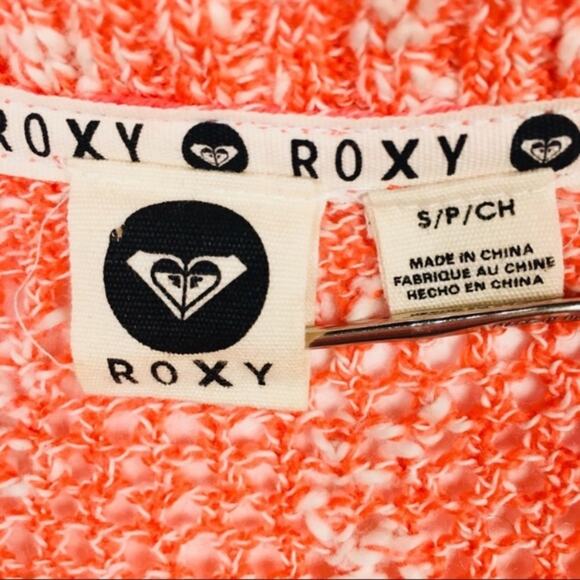 ROXY Orange Textured Cropped Sweater Sz Small - Picture 9 of 9